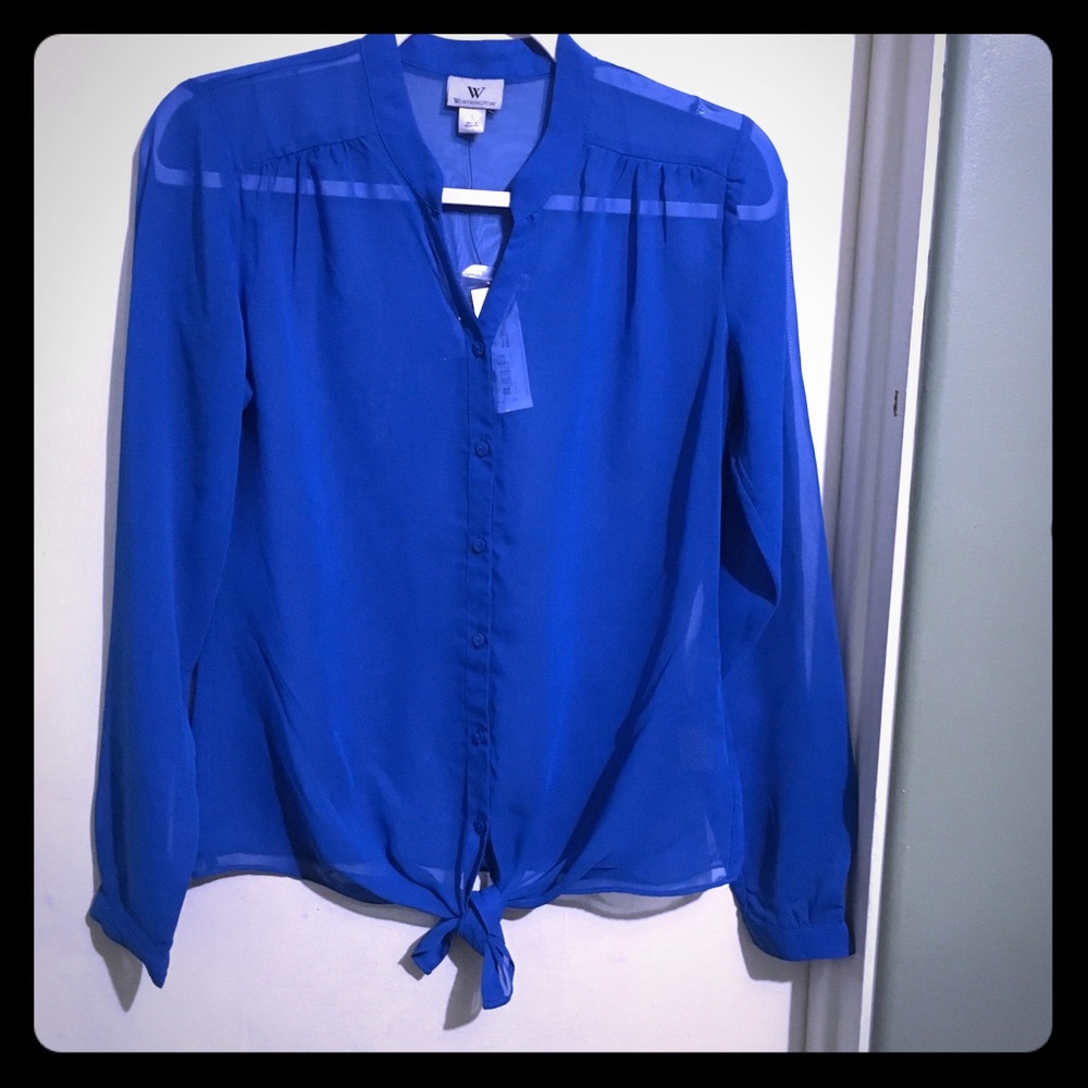 💙 NWT 2/$20 Worthington blue button down shirt 💙